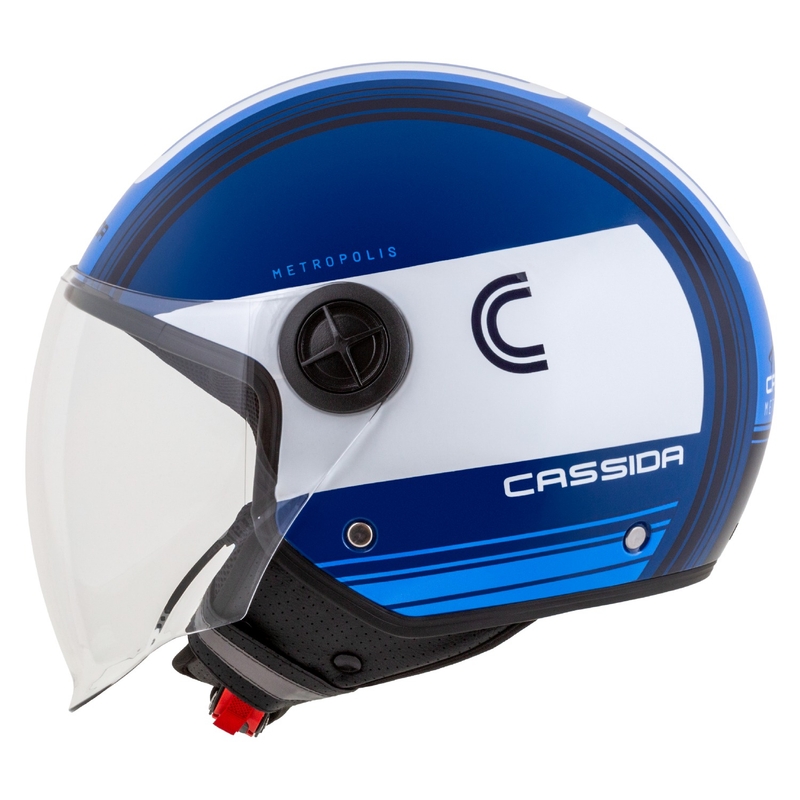 Otvorená prilba na motocykel Cassida Handy Metropolis modro-biela