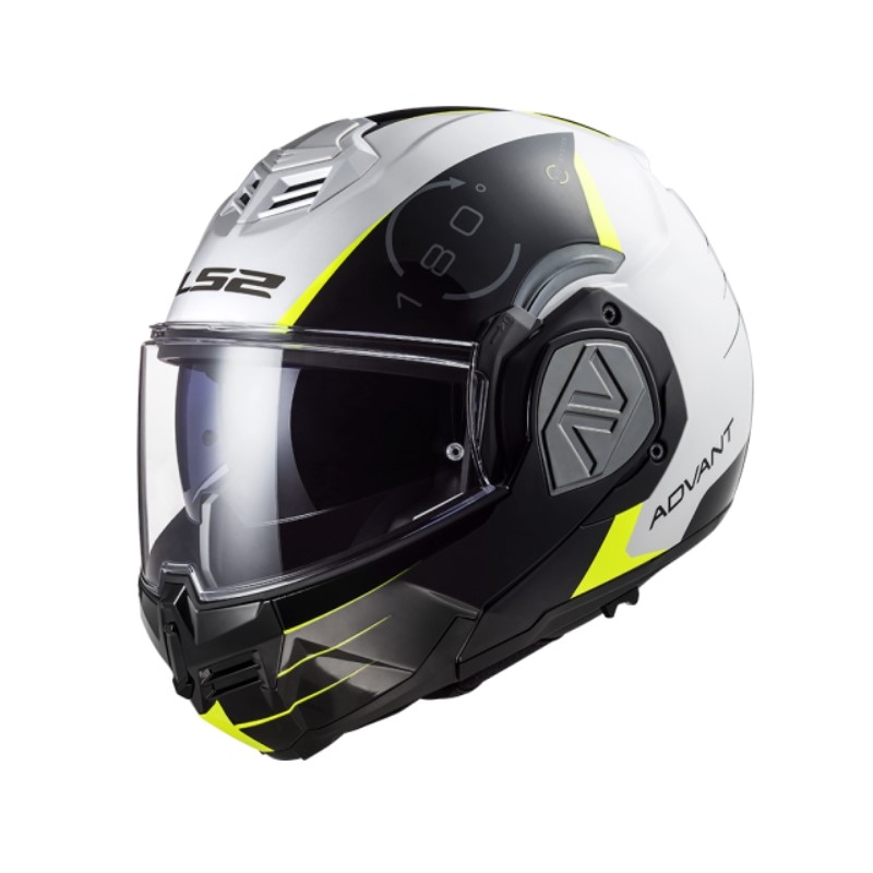 Preklápacia prilba na motocykel  LS2 FF906 Advant Codex 06 čierno-bielo-fluorescenčno žltá