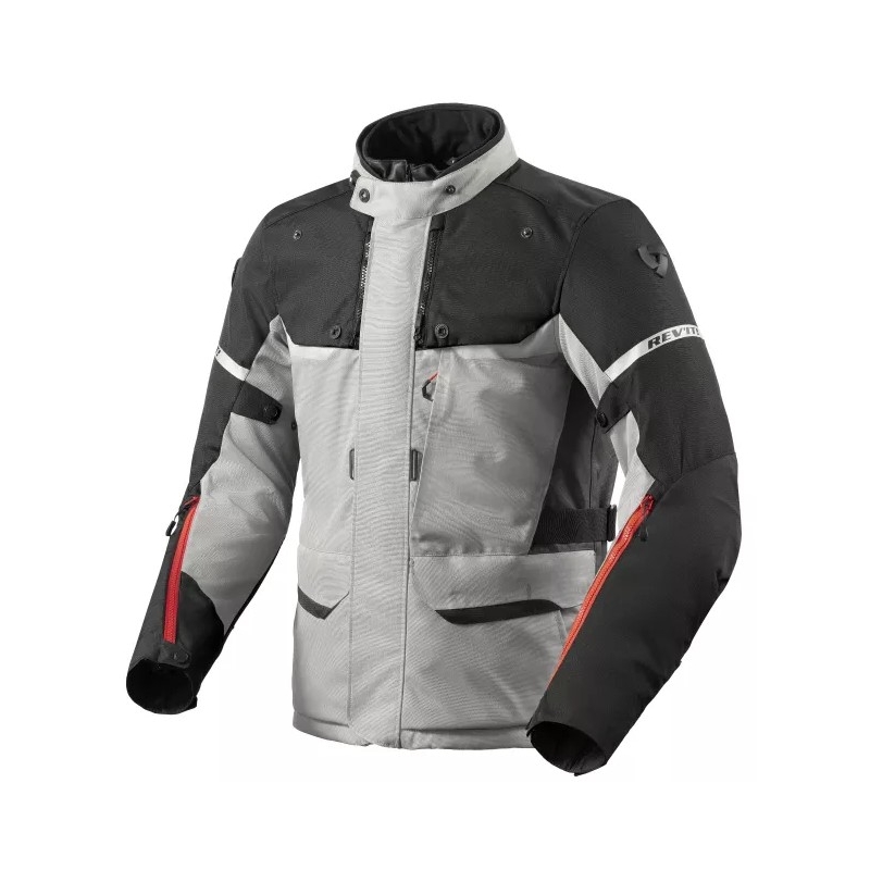 Bunda na motocykel Revit Outback 4 H2O strieborno-čierna