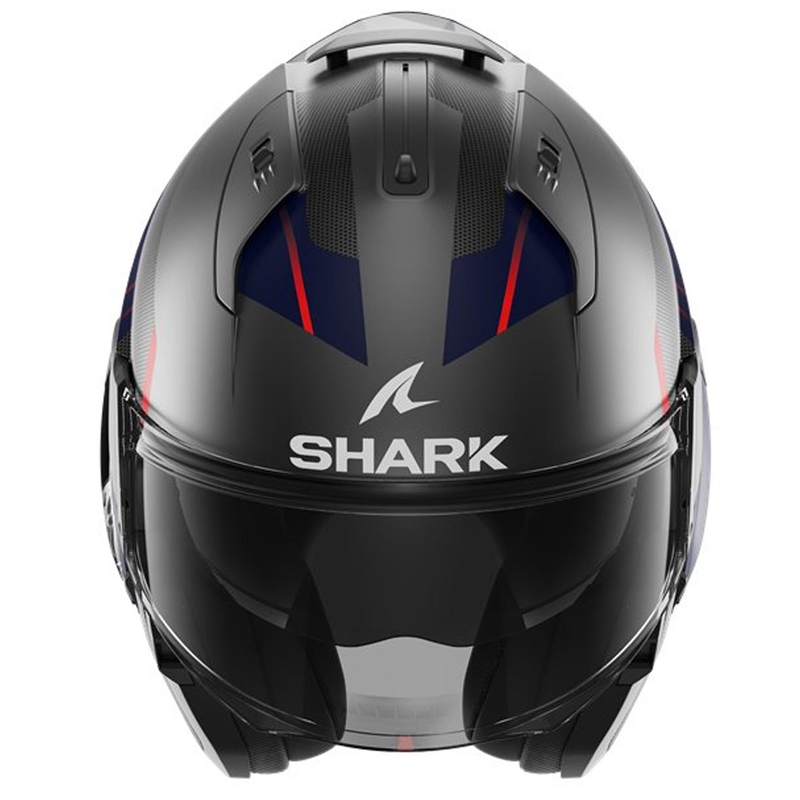 Preklápacia prilba SHARK EVO-ES Kryd čierno-červeno-tmavomodrá
