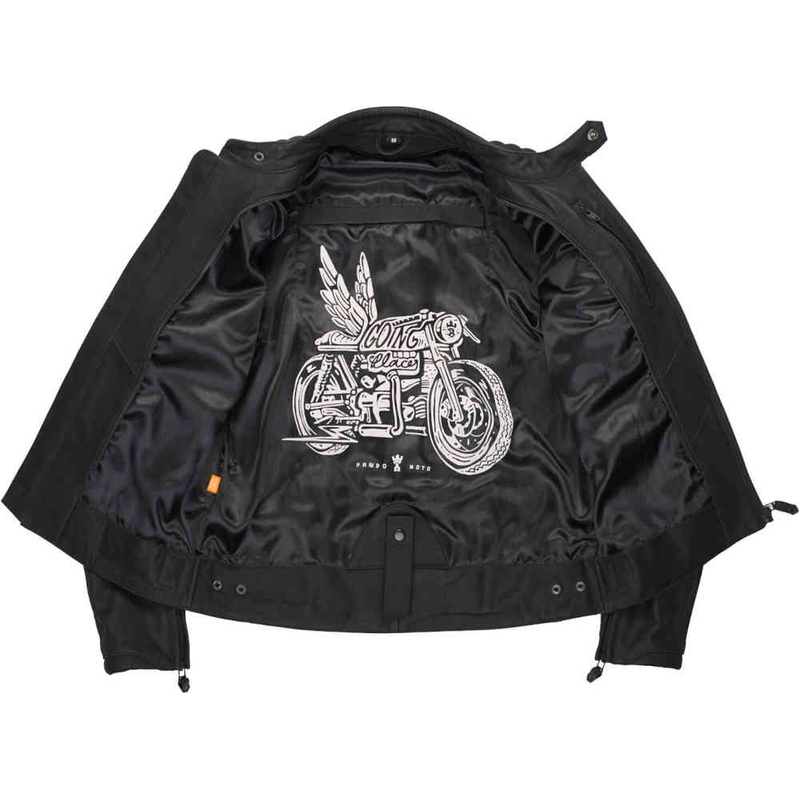 Kožená bunda na motocykel PANDO MOTO Tatami LT 01 čierna výpredaj