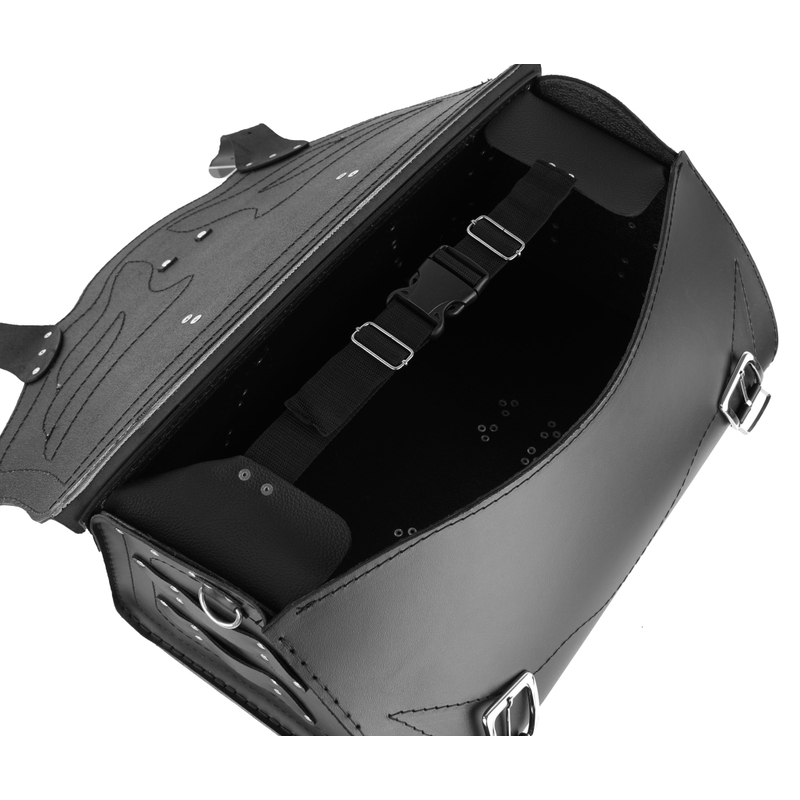 Kožený moto kufor na motocykel Chopper RSA-222B Skull výpredaj