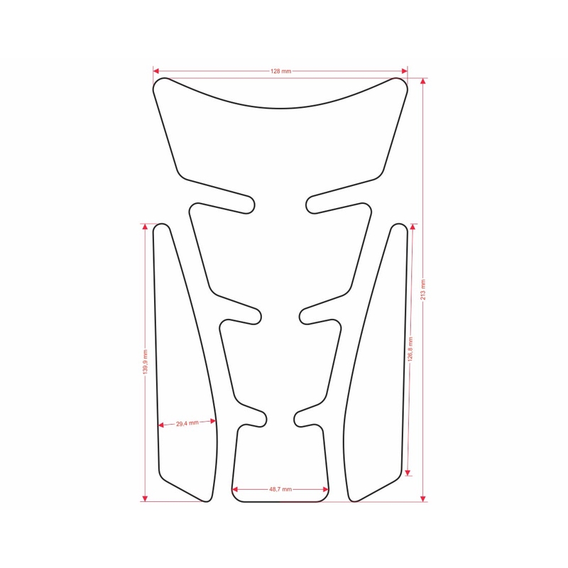 Polep palivovej nádrže - tankpad Print Wings červený s bočnou časťou