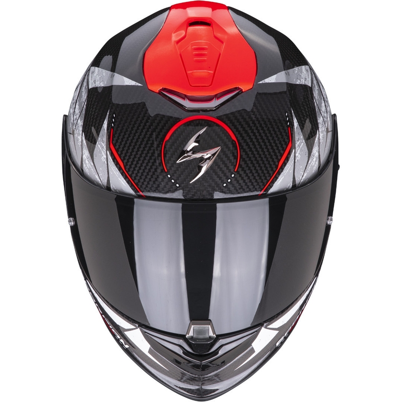 Integrálna prilba Scorpion EXO-1400 EVO Carbon Air Aranea čierno-fluo červená