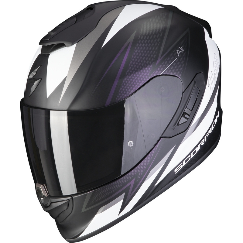 Integrálna prilba Scorpion EXO-1400 EVO Air Thelios čierno-bielo-fialová