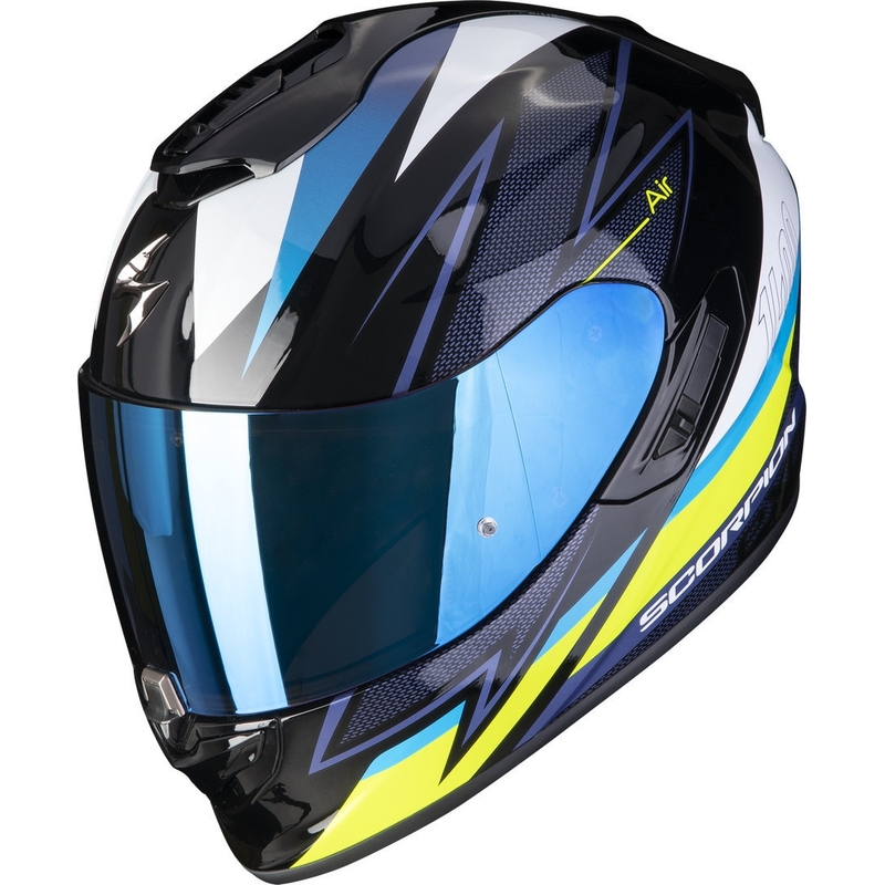 Integrálna prilba Scorpion EXO-1400 EVO Air Thelios čierno-modro-fluo žltá