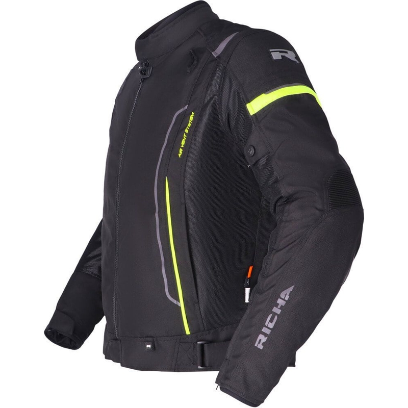 Bunda na motocykel RICHA Airstream 3 čierno-fluorescenčno žltá výpredaj