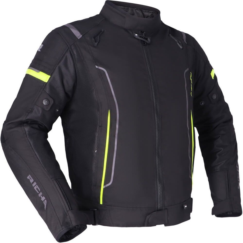 Bunda na motocykel RICHA Airstream 3 čierno-fluorescenčno žltá výpredaj