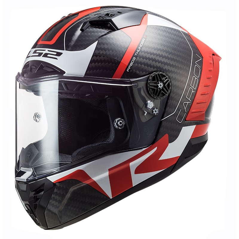 Integrálna prilba na motocykel LS2 FF805 Thunder C Racing1 čierno-bielo-červená