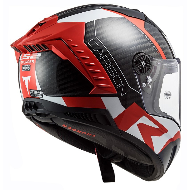 Integrálna prilba na motocykel LS2 FF805 Thunder C Racing1 čierno-bielo-červená