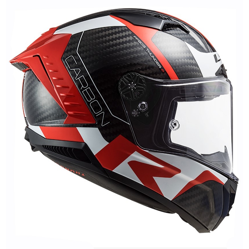 Integrálna prilba na motocykel LS2 FF805 Thunder C Racing1 čierno-bielo-červená
