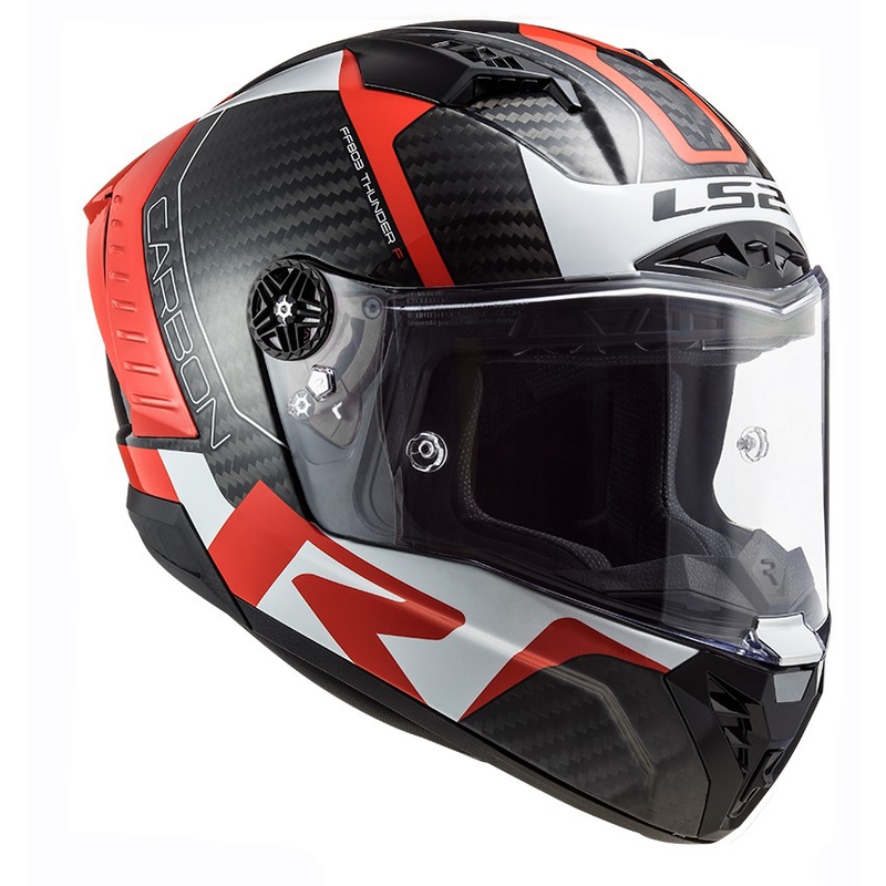 Integrálna prilba na motocykel LS2 FF805 Thunder C Racing1 čierno-bielo-červená