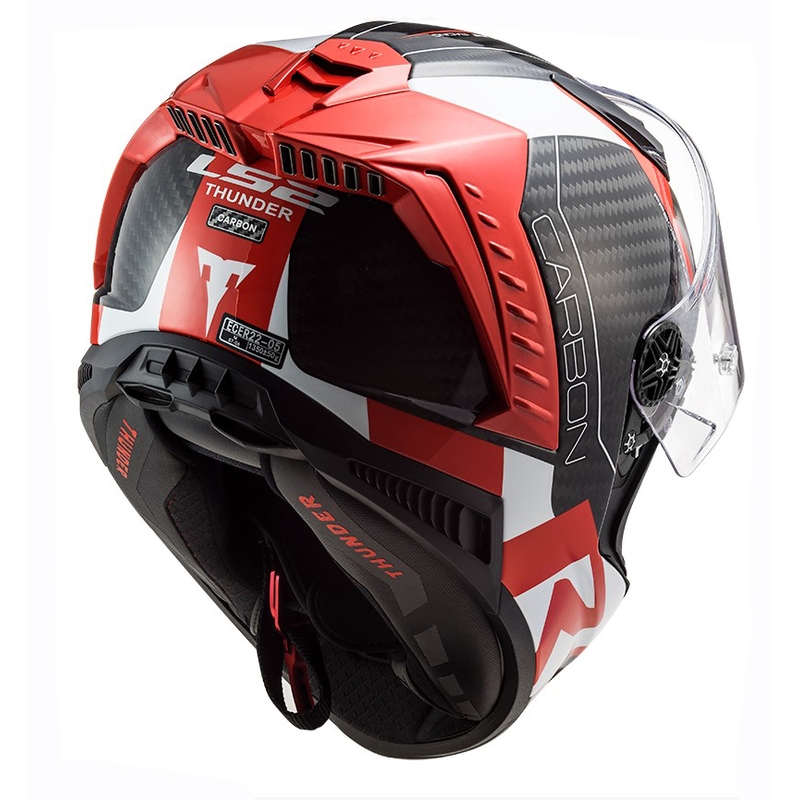 Integrálna prilba na motocykel LS2 FF805 Thunder C Racing1 čierno-bielo-červená