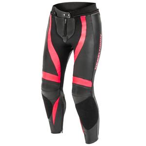 Dámske nohavice na motocykel Rebelhorn Rebel čierno-fluorescenčno ružové