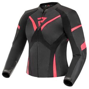 Dámska bunda na motocykel Rebelhorn Rebel čierno-fluorescenčno ružová