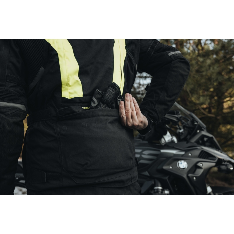 Bunda na motocykel Rebelhorn Hardy II čierno-fluorescenčno žltá výpredaj