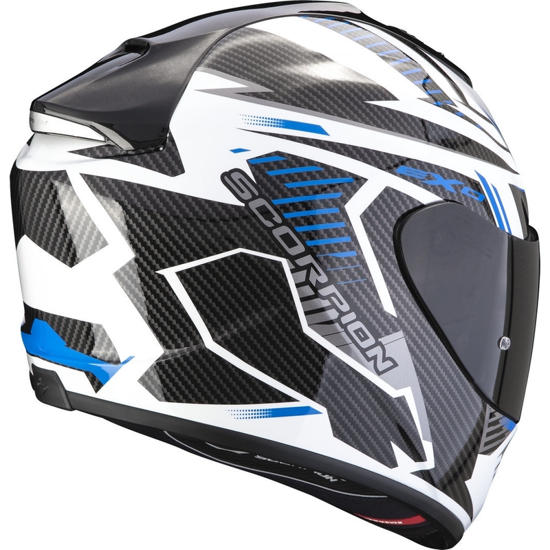 Integrálna prilba na motocykel Scorpion EXO-1400 EVO Air Shell bielo-modrá