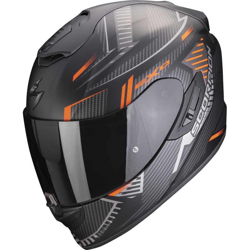 Integrálna prilba na motocykel Scorpion EXO-1400 EVO Air Shell čierno-oranžová matná