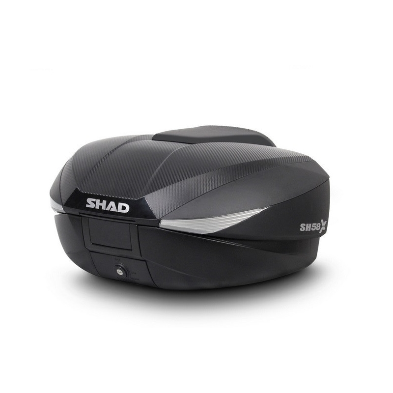 Vrchný kufor na motorku SHAD SH58X Karbón (expandable concept) with PREMIUM lock and backrest