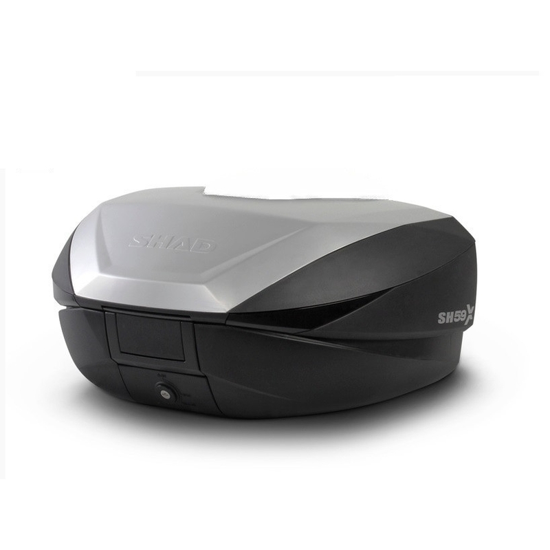 Vrchný kufor na motorku SHAD SH59X čierny  s hliníkovým krytom (expandable concept) with PREMIUM SMART lock and backrest