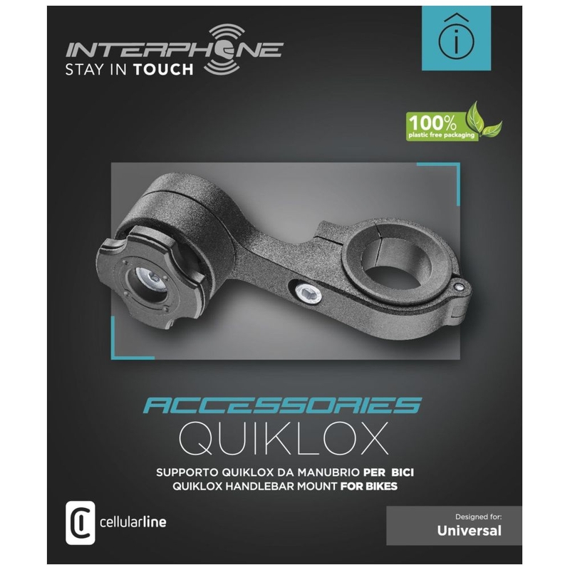 Držiak Interphone Quiklox s úchytom na riadidlá čierny