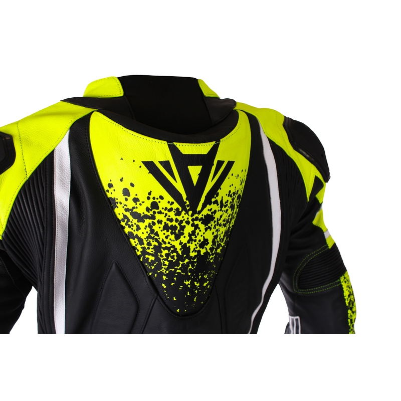 Kombinéza na motocykel RSA GT2 čierno-bielo-fluorescenčno žltá výpredaj