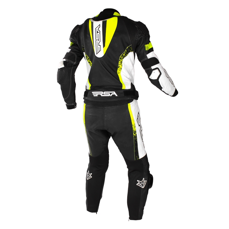 Kombinéza na motocykel RSA Imola 2 čierno-bielo-fluorescenčno žltá výpredaj