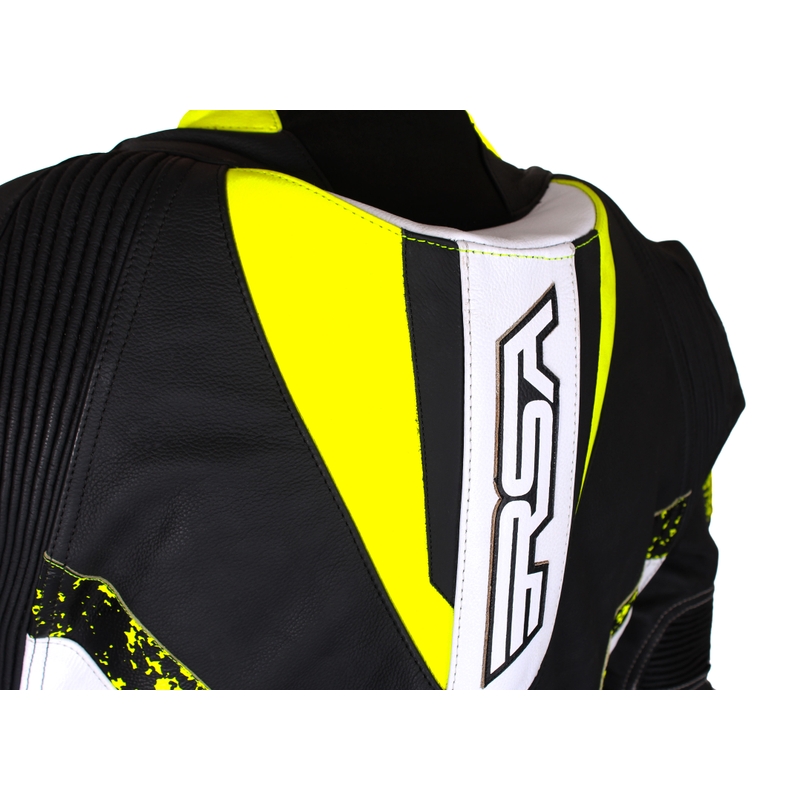Kombinéza na motocykel RSA Imola 2 čierno-bielo-fluorescenčno žltá výpredaj