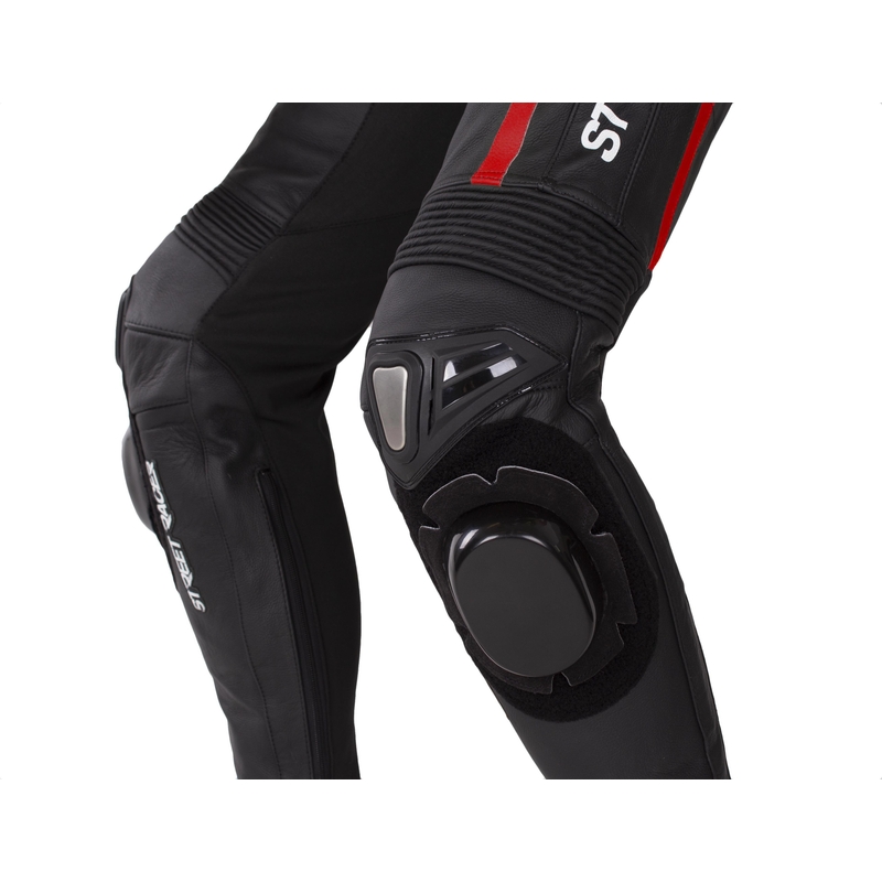 Kombinéza na motocykel Street Racer Fast Track 2 čierno-bielo-červená výpredaj