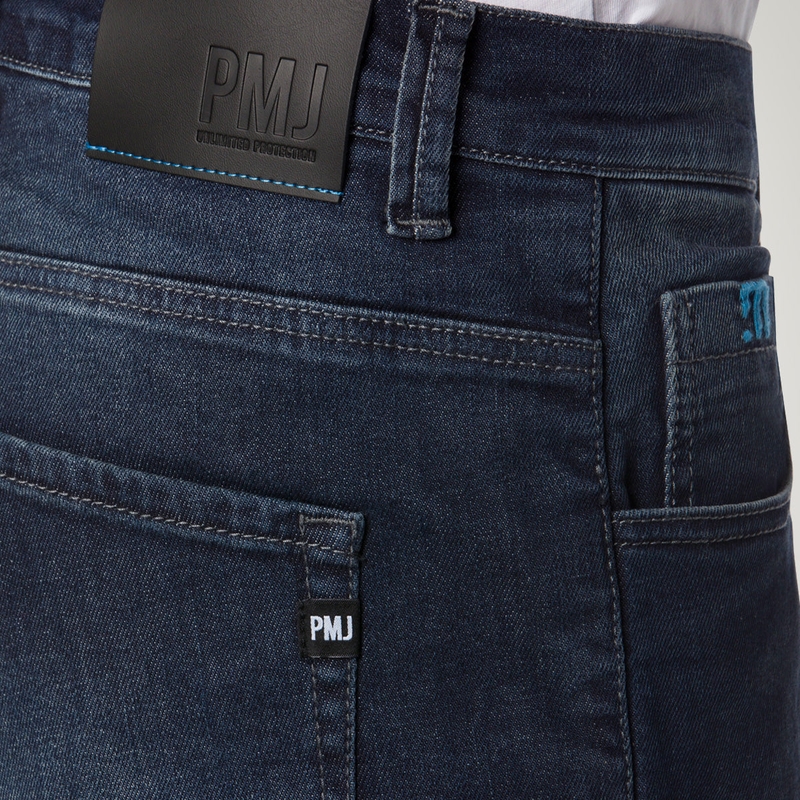 Jeansy na motocykel PMJ Jackson modré skrátené výpredaj