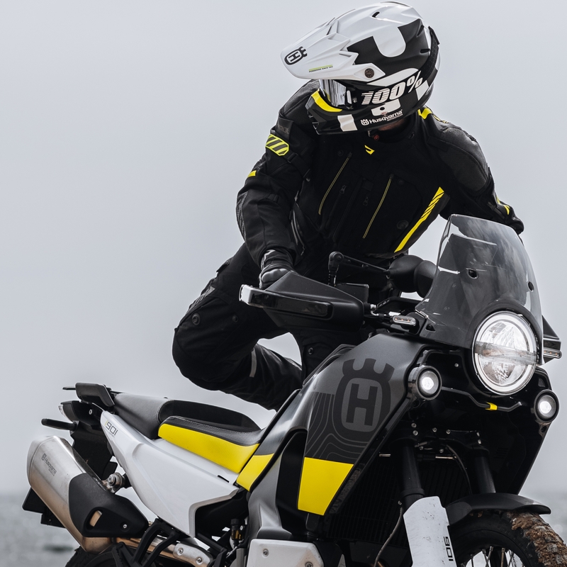 Bunda na motocykel Rebelhorn Patrol čierno-šedo-fluorescenčno žltá