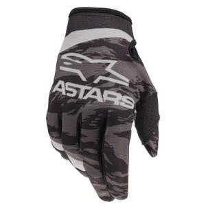 Detské motokrosové rukavice Alpinestars Radar čierno-šedé