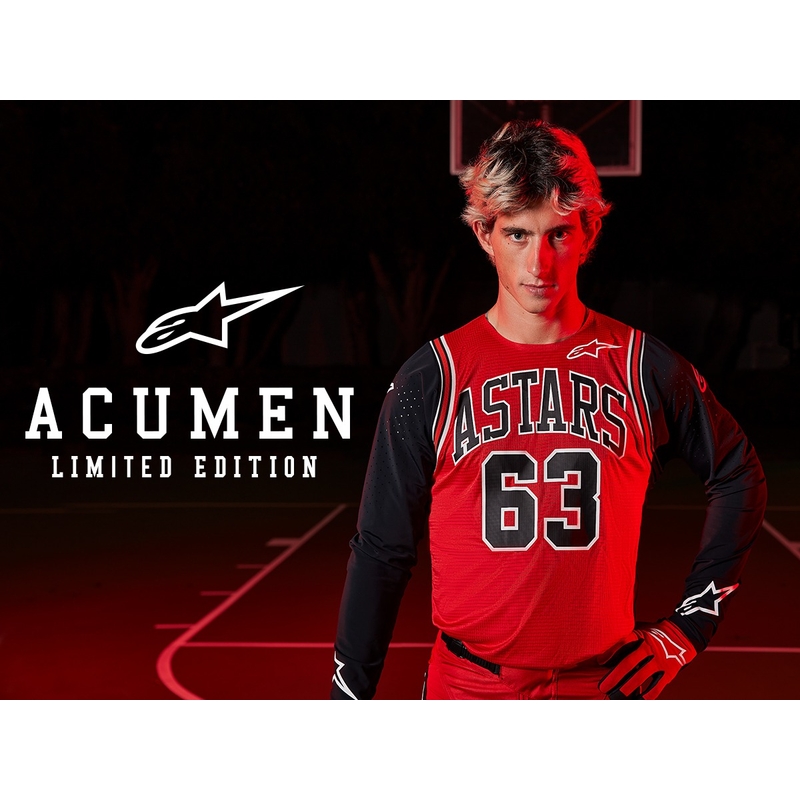 Detský motokrosový dres Alpinestars Racer Acumen limitovaná edícia červeno-čierno-biely