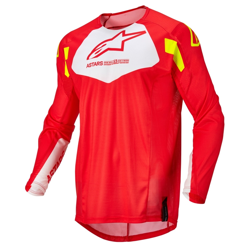 Detský motokrosový dres Alpinestars Racer Factory fluo červeno-bielo-fluo žltý výpredaj