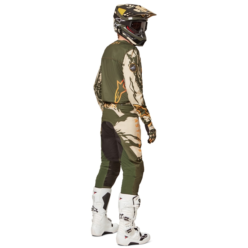 Detský motokrosový dres Alpinestars Racer Tactical camo zeleno-béžovo-oranžový