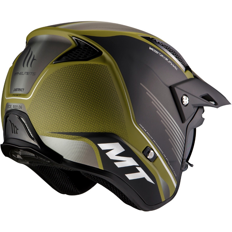 Otvorená trialová prilba na motocykel MT District SV Post B6 čierno-zelená