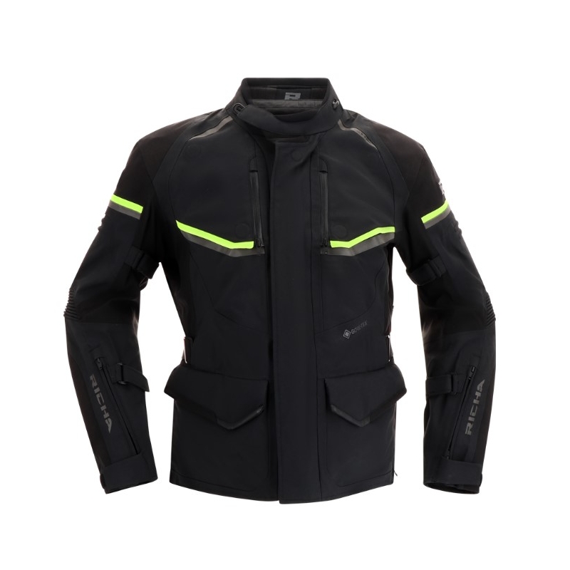 Bunda na motocykel RICHA Atlantic 2 Gore-Tex čierno-fluo žltá výpredaj