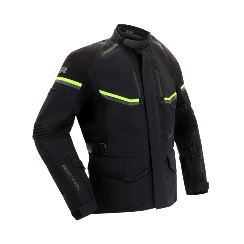 Bunda na motocykel RICHA Atlantic 2 Gore-Tex čierno-fluo žltá výpredaj