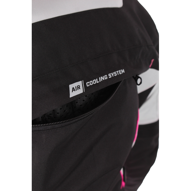 Dámska bunda na motocykel RSA EXO 2 čierno-šedo-ružová výpredaj