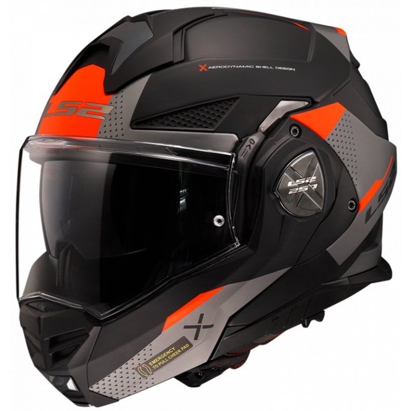 Preklápacia prilba na motorku LS2 FF901 Advant X Oblivion čierno-červeno-titánová