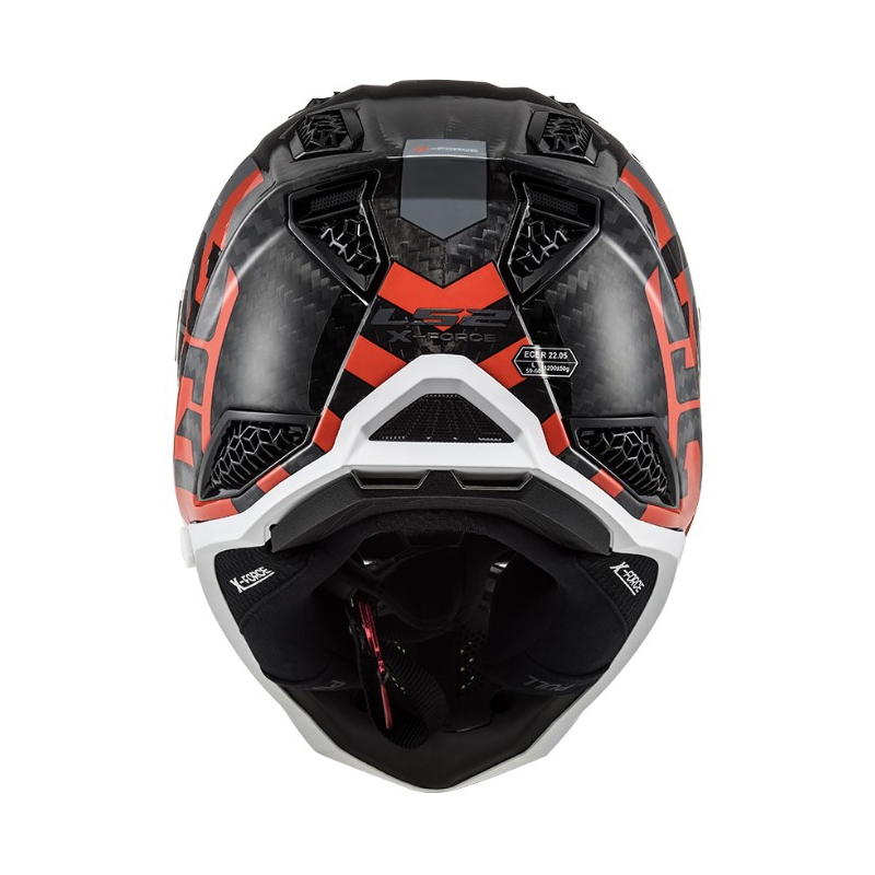 Motokrosová prilba LS2 MX703 C X-Force Barrier H-V čierno-šedo-červeno-žltá