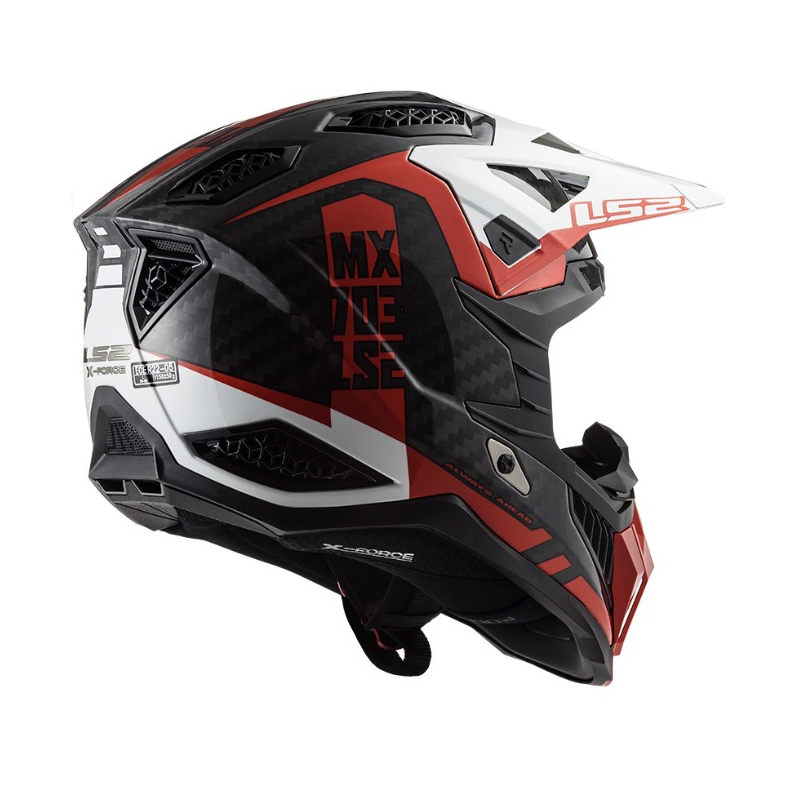 Motokrosová prilba LS2 MX703 C X-Force Victory čierno-červeno-bielá