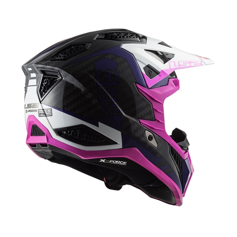 Motokrosová prilba LS2 MX703 C X-Force Victory čierno-bielo-fialovo-ružová