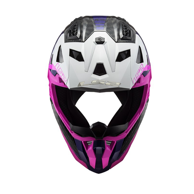Motokrosová prilba LS2 MX703 C X-Force Victory čierno-bielo-fialovo-ružová