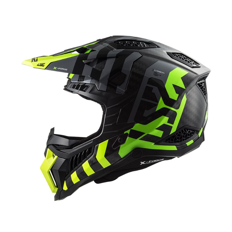 Motokrosová prilba LS2 MX703 C X-Force Barrier H-V čierno-sivo-fluo žltá