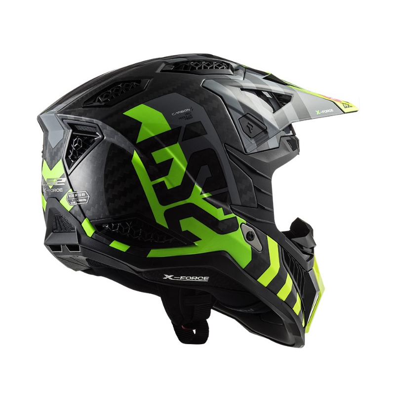 Motokrosová prilba LS2 MX703 C X-Force Barrier H-V čierno-sivo-fluo žltá