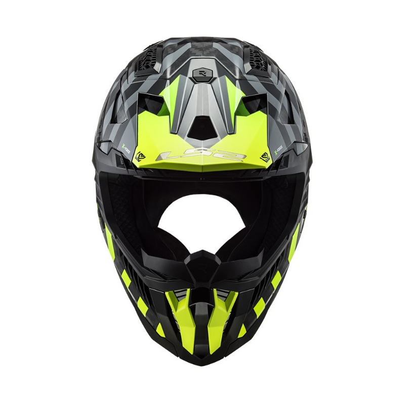Motokrosová prilba LS2 MX703 C X-Force Barrier H-V čierno-sivo-fluo žltá