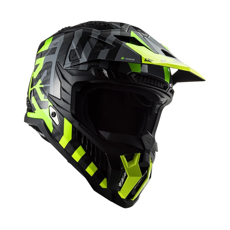 Motokrosová prilba LS2 MX703 C X-Force Barrier H-V čierno-sivo-fluo žltá