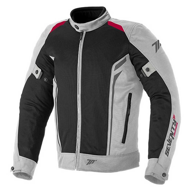 Bunda na motocykel SEVENTY DEGREES SD-JT32 čierno-sivo-červená