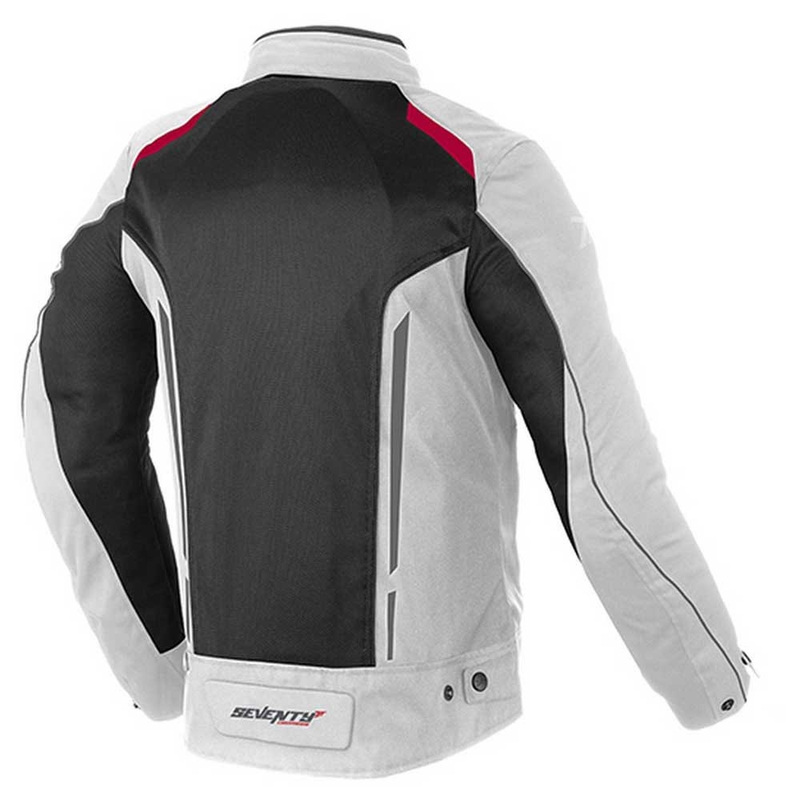 Bunda na motocykel SEVENTY DEGREES SD-JT32 čierno-sivo-červená